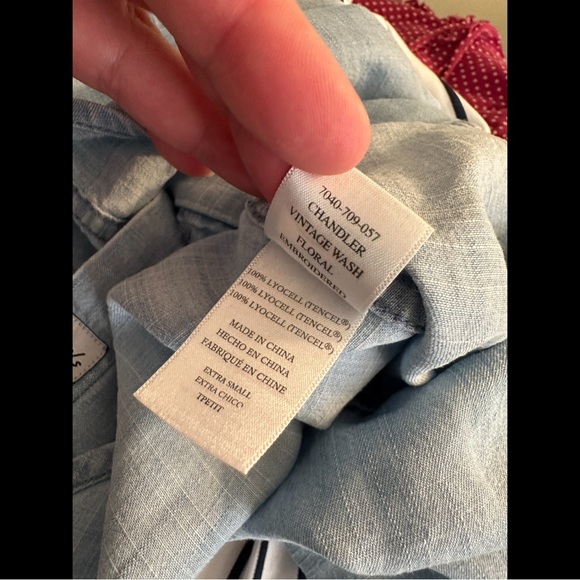 RAILS Chandler Vintage Wash Floral Embroidered Shirt Top Blouse Button Up Down - Picture 12 of 14